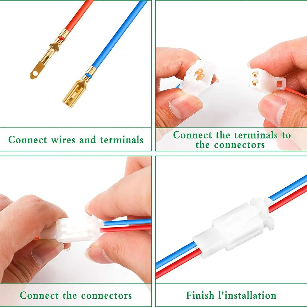 480 pièces 2,8 mm 2 3 4 6 broches connecteur de fil électrique M/F 