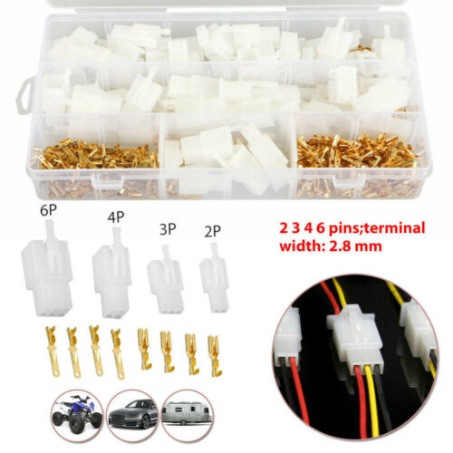480 pièces 2,8 mm 2 3 4 6 broches connecteur de fil électrique M/F 