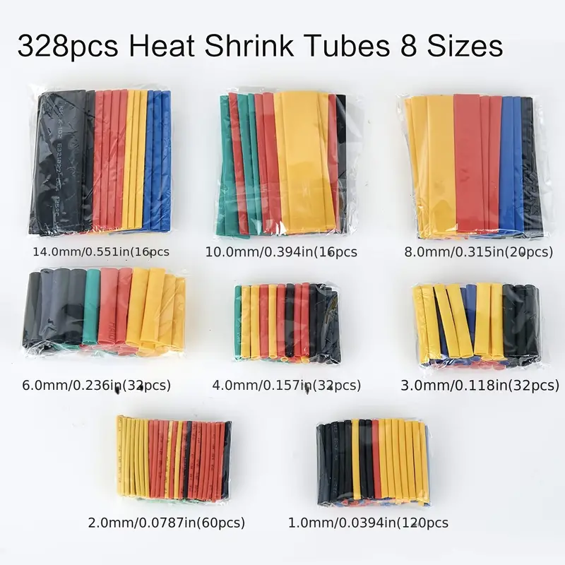 Kit de 328 gaines thermorétractables 