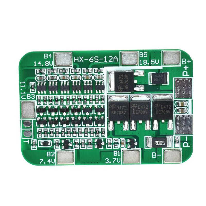 Carte de protection BMS 6S 12A 24V Pour 6 Batteries Lithium 18650 Avec Protection De Surcharge