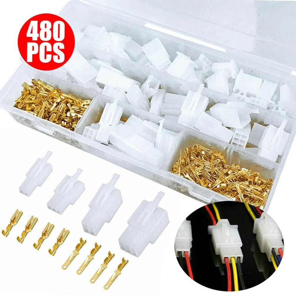 480 pièces 2,8 mm 2 3 4 6 broches connecteur de fil électrique M/F 