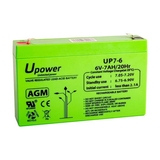 Batterie 6v 7a Upower