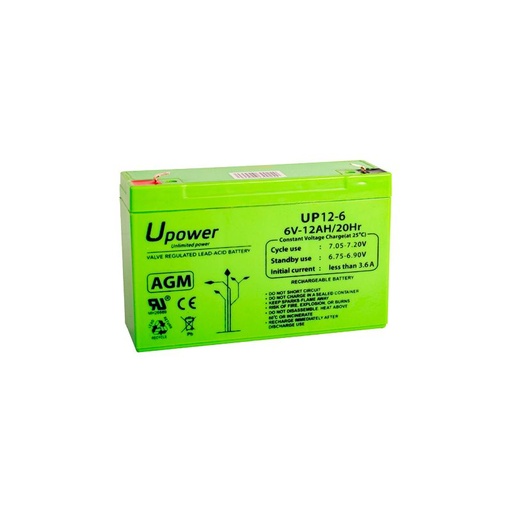 Batterie 6v 12a Upower