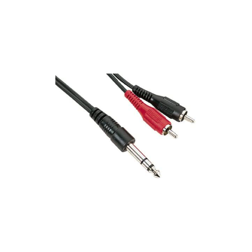 Cordon Jack. Mâle Stéréo 6.3/2RCA. Mâles 1.2m