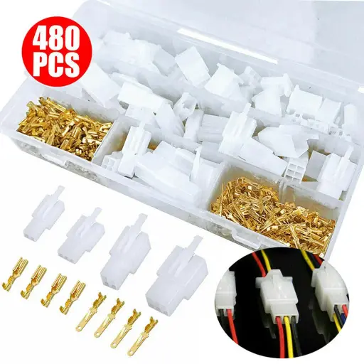 480 pièces 2,8 mm 2 3 4 6 broches connecteur de fil électrique M/F 
